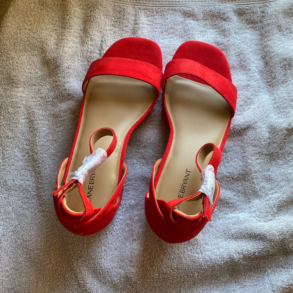 Lane Bryant Suede Open Toe Heels